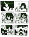  1girl bad_id bad_tumblr_id comic english kill_la_kill matoi_ryuuko monochrome raechelpapaya sanageyama_uzu senketsu waking_up 