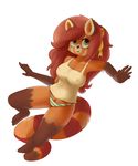  breasts clothed clothing derpah female green_eyes hair long_hair mammal original_character plain_background red_hair red_panda solo underwear white_background 