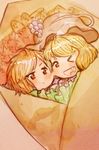 aki_minoriko aki_shizuha blonde_hair crepe food fruit grapes hat leaf multiple_girls short_hair siblings sisters smile touhou yst 