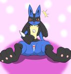  blush canine censored crying cum female jackal looking_down lucario mammal nintendo open_mouth pawpads paws pok&#233;mon pok&eacute;mon pussy sharp_teeth spread_pussy spreading tears teeth tongue unknown_artist video_games 