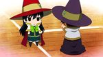  1boy 1girl animated animated_gif chibi hat kagari_ayaka standing takamiya_honoka witch_craft_works witch_hat 