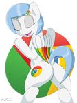  browser chrome cutie_mark equine eyes_closed female google google_chrome hair hi_res hooves howl_echoes logo mammal my_little_pony open_mouth pegasus plain_background ponification solo wings 