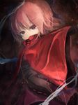  capelet covered_mouth highres red_eyes red_hair sekibanki shirt short_hair ti_owo touhou 