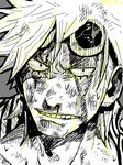  1boy franky goggles injury looking_at_viewer male male_focus monochrome one_piece solo water_7 younger 