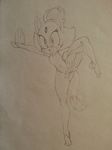  argento blaze_the_cat clothing drawing female plain_background pussy sega sonic_(series) torn_clothing traditional_media 