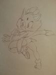  blaze_the_cat butt drawing female plain_background sega sonic_(series) traditional_media 