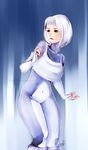  1girl bodysuit dc_comics female ice_(dc) leg_warmers short_hair solo white_hair 