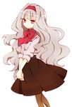  grey_hair hairband idolmaster idolmaster_(classic) long_hair nayu_(rhododendron) pantyhose purple_eyes ribbon shijou_takane solo 