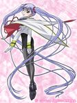  90s blue_hair gotou_keiji hoshino_ruri kidou_senkan_nadesico legs pantyhose solo twintails 