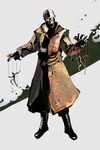  artist_request bald gas_mask gloves highres male_focus marionette metal_gear_(series) metal_gear_solid psycho_mantis puppet solo trench_coat 