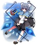 animal_ears bad_id bad_pixiv_id basket capelet crystal danmaku dowsing_rod grey_hair jewelry kodamari mouse mouse_ears mouse_tail nazrin pendant red_eyes short_hair solo tail touhou x_arms 