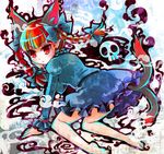  animal_ears bad_id bad_pixiv_id barefoot braid cat_ears cat_tail hair_ribbon kaenbyou_rin moonyan red_eyes red_hair ribbon short_hair solo tail touhou twin_braids twintails 