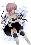  bad_id bad_pixiv_id bare_shoulders black_dress bug butterfly cellphone dress e-kiasanyagi garter_belt gasai_yuno hair_ribbon insect long_hair mirai_nikki panties pantyshot phone pink_eyes pink_hair ribbon solo thighhighs underwear 