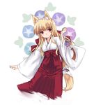  animal_ears bad_id bad_pixiv_id fox_ears japanese_clothes kt2 miko original solo tail wind_chime 