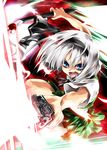  blue_eyes highres konpaku_youmu matsuno_canel short_hair silver_hair solo sword touhou weapon 