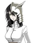  animated animated_gif arrancar black_hair bleach blinking blush breasts espada genderswap genderswap_(mtf) green_eyes large_breasts lowres skull smile solo transparent_background ulquiorra_cifer white_skin 