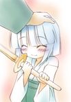  blush child closed_eyes happy konpaku_youmu non-web_source out_of_frame petting shinai solo_focus sword touhou weapon 