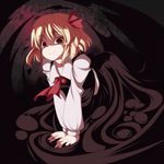  bad_id bad_pixiv_id blonde_hair darkness hair_ribbon ippaiccha looking_at_viewer red_eyes ribbon rumia shaded_face short_hair sitting smile solo touhou 