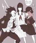  2girls arguing confrontation fighting hat jakuzure_nonon jealous kill_la_kill kiryuuin_satsuki long_skirt multiple_girls sanageyama_uzu school_uniform serafuku shinai skirt sword weapon white_skirt younger yunkru 