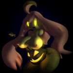  :o anthro anthrofied big_breasts breasts butt elpatrixf female ghost glowing gourgeist hair hand_on_butt long_hair nintendo nipples nude open_mouth pok&#233;mon pok&eacute;mon solo spirit standing tongue video_games wide_hips 
