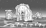  comic greyscale kantai_collection long_hair monochrome multiple_girls ocean open_mouth partially_submerged shaded_face shinkaisei-kan tonda translated 