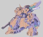  beam_rifle cable cannon commentary_request energy_gun grey_background gundam machinery mecha mecha_focus mk-5 mobile_suit no_humans one-eyed original redesign robot science_fiction sketch the_o_(mobile_suit) titans_(gundam) vernier_thrusters weapon zeta_gundam 