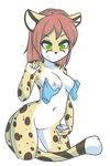  alpha_channel anthro areola breasts cheetah disembodied_hand feline female fur green_eyes hair mammal navel nipples nude plain_background pussy solo transparent_background zyira 