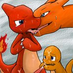  blush charizard charmander charmeleon cum cum_on_face gay group group_sex handjob kissing male nintendo penis pok&#233;mon pok&eacute;mon sex sweat tears threesome tongue unknown_artist video_games 