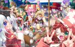  4boys 6+girls :x alchemist_(ragnarok_online) alcohol animal_around_neck animal_on_head animal_print arch_bishop_(ragnarok_online) argyle_clothes argyle_shirt armpits atail_ream bandage_over_one_eye bandana bangle beer beer_mug belt black_belt black_cat black_eyes black_gloves black_hat black_jacket black_pants black_ribbon blonde_hair blue_coat blue_eyes blue_gloves blush bottle bracelet breasts brown_cape brown_hairband brown_pants brown_ribbon cabbie_hat cape cat cat_on_head chain chair choker cleavage closed_mouth clothes_around_waist coat collared_shirt commentary_request cowboy_shot cropped_jacket cross cross_necklace cup deerstalker detached_sleeves double_bun double_v doughnut dress drinking_glass drinking_straw eating elbow_gloves fang fingerless_gloves flat_chest food food_in_mouth fox fur_collar gauntlets gloves grape_juice green_eyes green_hair grey_coat hair_between_eyes hair_bun hair_over_one_eye hairband hat hat_ornament heart heart_print high_priest_(ragnarok_online) highres holding jacket jewelry juice juliet_sleeves large_breasts leopard_print long_hair long_sleeves looking_at_viewer magazine_(object) mask masquerade_mask medium_breasts medium_hair monocle mug multiple_boys multiple_girls neck_ribbon necklace night nightcap on_head open_mouth outdoors pants pelvic_curtain phantom_thief_anniversary pince-nez pink_hair pointing potion professor_(ragnarok_online) puffy_sleeves purple_hair purple_hat ragnarok_online reading red_dress red_eyes red_hair red_sleeves ribbon sarashi savage_babe shadow_chaser_(ragnarok_online) sheath shirt shirt_around_waist short_dress short_hair shrug_(clothing) sitting skin_fang skull_hat_ornament sleeveless sleeveless_dress smile sorcerer_(ragnarok_online) star_(symbol) star_print strapless strapless_dress striped_sleeves sura_(ragnarok_online) table tanono top_hat two-tone_dress upper_body v waist_cape wanted_poster warlock_(ragnarok_online) white_dress white_hair white_hat white_jacket white_shirt white_sleeves wine wine_bottle wine_glass 