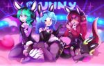 anthro bunny_costume bunnycostume clothing costume dinosaur felid feline female femboy fetish furry group intersex invalid_tag lagomorph latex leporid male mammal miumyara neon_lights nude playboy prehistoric_species rabbit reptile scalie sex wings