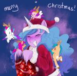 aztrial christmas christmas_clothing christmas_headwear clothing costume deer english_text equid equine female feral flying fur gift group hasbro hat headgear headwear hi_res hitch_trailblazer_(mlp) holidays hooves horn izzy_moonbow_(mlp) male mammal mlp_g5 my_little_pony mythological_creature mythological_equine mythology new_world_deer orange_body pink_body pink_fur pipp_petals_(mlp) red_nose reindeer santa_costume santa_hat sunny_starscout_(mlp) tan_body tan_fur text unicorn white_body wings zipp_storm_(mlp)