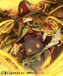  brown_hair buttons cape gloves hat long_hair shingeki_no_bahamut ss39 stuffed_toy wand witch witch_hat 