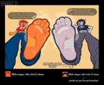 2025 5_toes absurd_res anthro blarf022 blush bodily_fluids bottomwear bovid caprine clothing denim denim_bottomwear denim_clothing dialogue dirty dirty_feet duo english_text feet female foot_focus hair hi_res humanoid_feet jeans lammy_lamb lint mammal midriff musk pants parappa_the_rapper plantigrade rammy_lamb red_hair sheep smelly smelly_feet soles sony_corporation sony_interactive_entertainment sweat sweatdrop text toes um_jammer_lammy