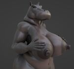 3d_(artwork) anthro areola big_breasts blender_(artwork) blender_eevee breasts common_hippopotamus digital_media_(artwork) female grey_areola grey_nipples hippopotamid mammal model nipples nude solo sunsetsarsaparilla