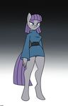  anthro anthrofied blue_eyes clothing dress earth_pony equine eyeshadow female friendship_is_magic gradient_background hair horse makeup mammal maud_pie_(mlp) my_little_pony mysteryfanboy718 pony purple_hair solo standing 