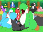 ?_block absurd_res ambiguous_gender anthro anus arm_grab background_sex balls bent_over big_tail black_yoshi blue_yoshi blush butt butt_grab canid canine canis colored_sketch cowgirl_position cyan_yoshi digital_drawing_(artwork) digital_media_(artwork) dinosaur doggystyle elemental_creature eyes_closed face_fucking female flora_fauna fluffy_chest from_behind_position from_front_position genitals green_yoshi group group_nudity group_sex hand_on_butt happy happy_sex hi_res huge_tail irrumatio larger_female larger_penetrated looking_at_another looking_pleasured looking_up lying male male/ambiguous male/female mammal mane mario_bros nintendo nude on_back on_bottom on_front on_grass on_ground on_top oral orgy penetration penile penis pink_yoshi pipe piranha_plant plant prehistoric_species purple_yoshi red_yoshi reptile scalie sex sitting size_difference sketch small_dom_big_sub smaller_male spikes standing standing_sex sugar_(sugar_but_nsfw) sugar_but_nsfw tail tapering_penis thick_thighs tongue tongue_out tongue_out_blowjob tree wolf yoshi