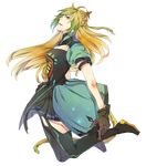  ahoge animal_ears atalanta_(fate) bad_id bad_pixiv_id blonde_hair cat_ears cat_tail fate/apocrypha fate_(series) full_body garter_straps gloves gradient_hair green_eyes green_hair heru_(goldprin) long_hair multicolored_hair solo tail thighhighs transparent_background two-tone_hair 