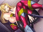  1girl blonde_hair blush breasts game_cg huge_breasts ma_wo_haramu_buki masturbation nipples orgasm pichipichi_garou_r solo wet 