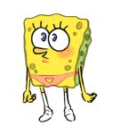 ambiguous_gender blue_eyes blush clothing dreamscreep eyelashes footwear freckles heart_cutout heart_keyhole_panties hi_res keyhole_clothing keyhole_panties keyhole_underwear legwear lips marine nickelodeon panties sea_sponge simple_background socks solo spongebob_squarepants spongebob_squarepants_(character) thigh_highs toony underwear white_background yellow_body