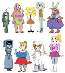 acrylictoon alternate_species blonde_hair blue_hair bodysuit bottomwear brown_hair buckteeth clothing crossgender dancewear diving_helmet diving_suit female flower footwear green_hair group hair hair_bun hair_over_eye hat headgear headwear hi_res human humanized karen_plankton legwear mammal mr._krabs mrs._puff mtf_crossgender necktie nickelodeon patrick_star pearl_krabs pink_hair plant ponytail red_hair sailor_cap sandals sandy_cheeks sheldon_j._plankton shoes simple_background skinsuit skirt socks spongebob_squarepants spongebob_squarepants_(character) squidward_tentacles tan_body tan_skin teeth tight_clothing tights tutu white_background wide_hips