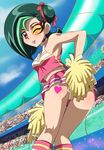  1girl green_hair mizuki_kotori_(yuu-gi-ou_zexal) sexually_suggestive solo yu-gi-oh! yuu-gi-ou_zexal 