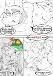  2014 after_vore anaconda anthro boa_(snake) boinae buckteeth coiling colored comic dialogue duo english_text feral forest forked_tongue fur green_body group hair headbutt jasper_(tacokurt) jungle jungle_background lagomorph leporid licking licking_lips limbless long_ears male male/male mammal monochrome open_mouth plant profanity rabbit reptile riding scalie serpentine simple_background size_difference snake sol_(tacokurt) speech_bubble tacokurt tail teeth text tongue tongue_out tree trio vore yellow_eyes 