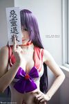  1girl asian bishoujo_senshi_sailor_moon breasts choker cleavage cosplay female ofuda photo ribbon sailor_mars sailor_moon sailorfuku solo 