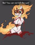 amputee anthro begging big_breasts black_sclera blood blood_splatter blood_spray bodily_fluids breasts broken_horn clitoris crown crowskull daybreaker_(mlp) decapitation defeated defeated_villainess desperation disability dying equid equine fangs female fire flaming_hair flaming_tail friendship_is_magic gem genitals gore hasbro headgear hi_res horn imminent_death killing knife mammal my_little_pony mythological_creature mythological_equine mythology navel nipple_piercing nipples nude piercing pseudo_hair pussy quadruple_amputee ryona solo tail teeth tiara tiara_only unicorn unicorn_horn villainess