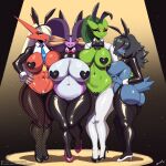 abs anthro avian big_breasts big_butt blaziken blush bow_tie breasts bunny_costume butt camel_toe clothing costume deino elemental_creature elsie_(lyorenth-the-dragon) fake_ears fake_rabbit_ears female fishnet_clothing fishnet_legwear flora_fauna footwear garter_straps generation_3_pokemon generation_5_pokemon group hair hair_over_eye hanako_(lyorenth-the-dragon) hi_res high_heels huge_breasts latex latex_clothing latex_legwear latex_stockings legwear lineup lyorenth-the-dragon maebari muscular muscular_anthro muscular_female necktie nintendo pantyhose pasties petra_(lyorenth-the-dragon) plant playboy_bunny pokemon pokemon_(species) sceptile shirt_collar shirt_cuffs shoes slightly_chubby slightly_chubby_anthro slightly_chubby_female stockings swampert take_your_pick thick_thighs thigh_gap voluptuous_anthro voluptuous_female wide_hips