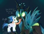 absurd_res anthro arthropod black_body black_fur changeling doll duo equid equine female feral friendship_is_magic fur green_eyes hasbro hi_res horn insect_wings male mammal meme my_little_pony mythological_creature mythological_equine mythology naughtymutt queen_chrysalis_(mlp) shining_armor_(mlp) unicorn villainess wet_tongue wings