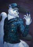 anthro apode army bear captain clothing draconcopode hi_res legless male mammal military naga navy polar reptile scalie serpentine snake solo submarine thepimpartist uniform united_states_of_america vehicle watercraft