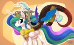  discord_(mlp) duo equine female feral friendship_is_magic horn horse male mammal my_little_pony mysticalpha pony princess_celestia_(mlp) winged_unicorn wings 