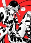  antennae bob_(kishou-shu) breasts covered_nipples derivative_work highres horn insect_girl insect_wings large_breasts monochrome monster_girl mosquito_girl mosquito_musume nude official_style one-punch_man personification solo wings 