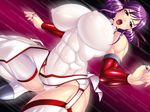  1girl abs breasts game_cg huge_breasts ma_wo_haramu_buki pichipichi_garou_r purple_hair 
